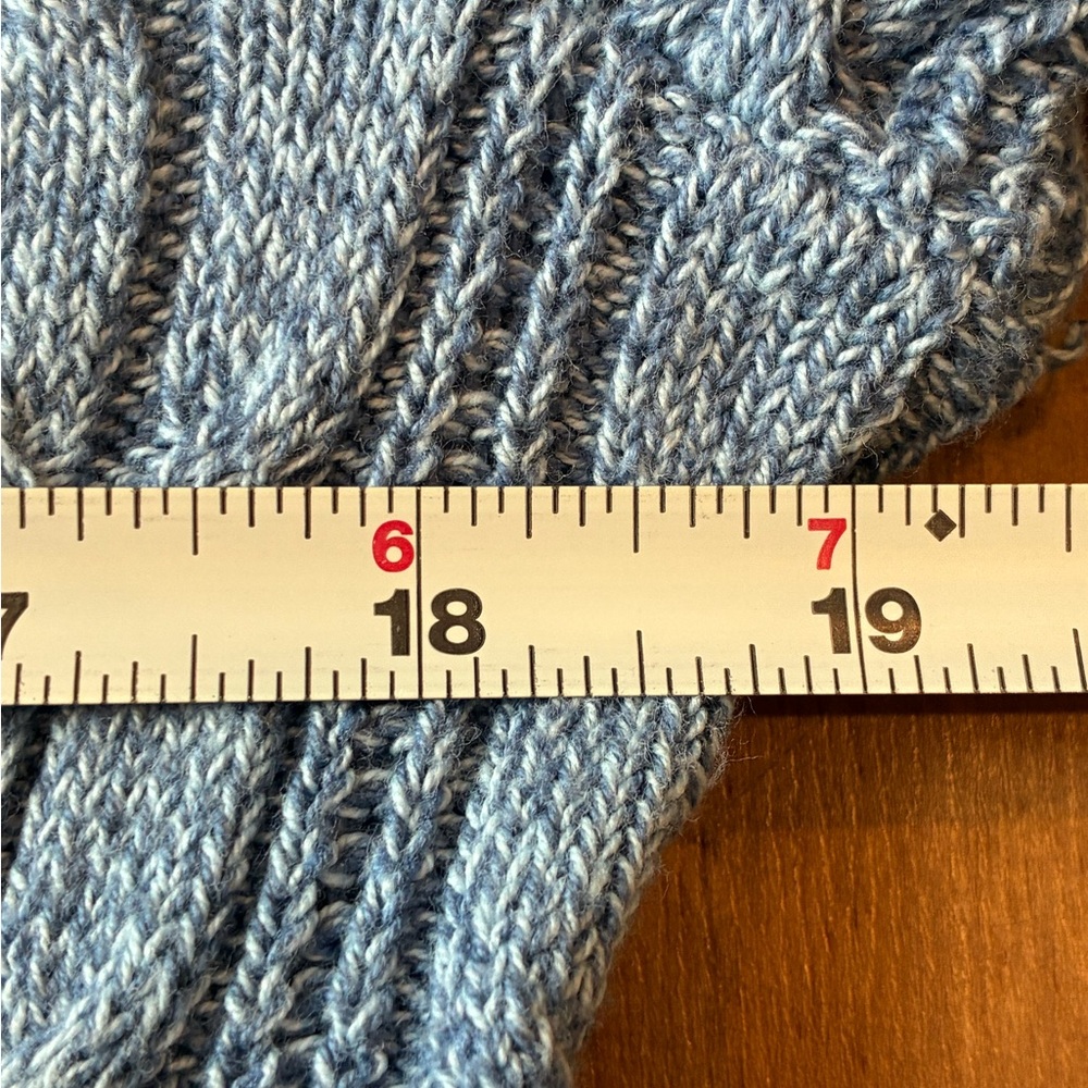 Elegant Blue Cable Knit Sweater - Picture 5 of 7